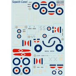 Print Scale 72-340 - 1/72 Sopwich Camel, Aircraft wet decal model in scale