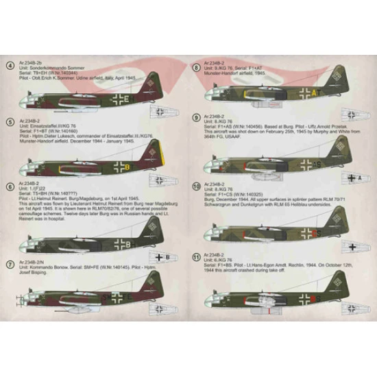 Print Scale 72-341 - 1/72 Arado Ar.234, Aircraft wet decal model in scale