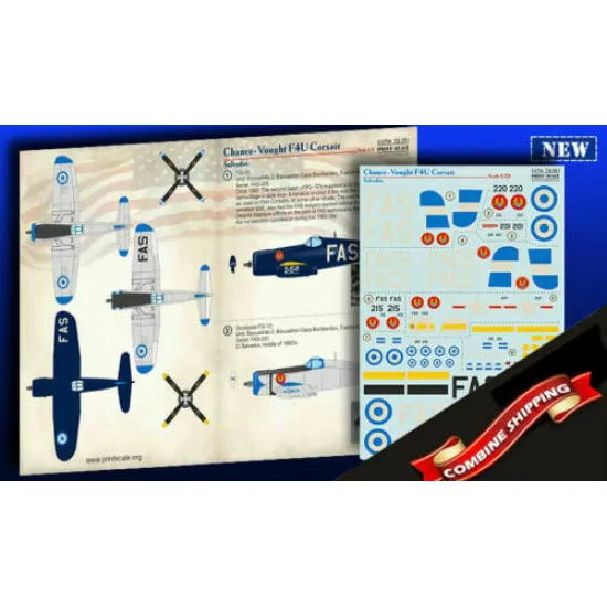 Print Scale 72-351 - 1/72 F4U Corsair. Salvador. In the complete set 1,5 sheets
