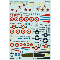 Print Scale 72-354 - 1/72 NEW Bell P-63 Kingcobra, Aircraft wet decal model