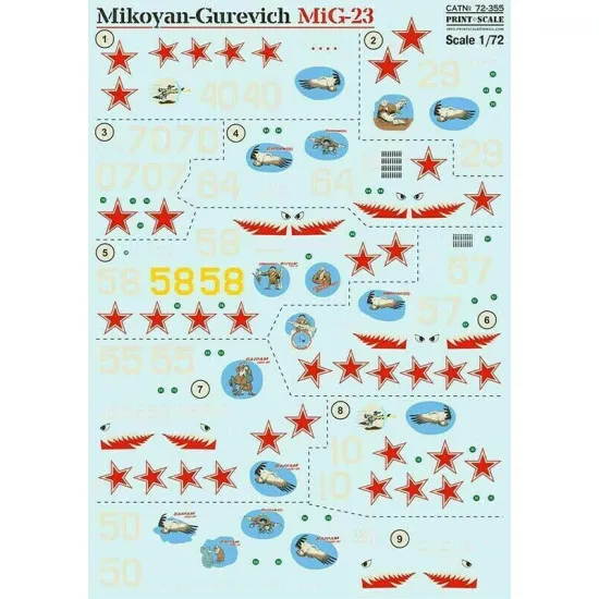 Print Scale 72-355 - 1/72 NEW Mikoyan-Gurevich MiG-23, Aircraft wet decal model