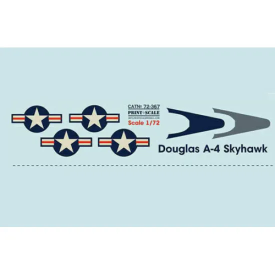 Print Scale 72-367 - 1/72 Douglas A4 Skyhawk. Part 1 complete set 1,5 sheets
