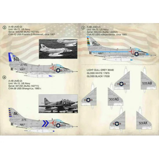 Print Scale 72-367 - 1/72 Douglas A4 Skyhawk. Part 1 complete set 1,5 sheets