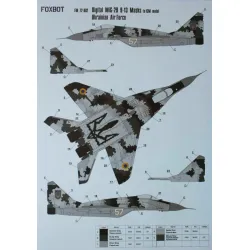 Us Stock Foxbot 72-002 -1/72 Digital Masks For Mig-29 9-13 Ukrainian Air Forces Fm 72-002