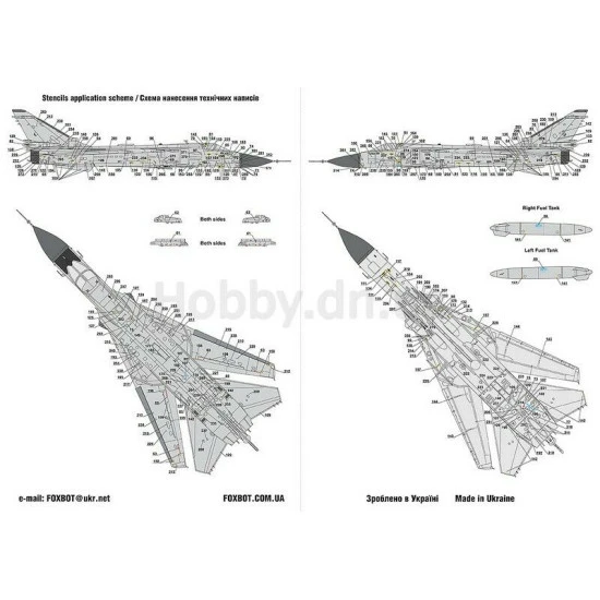 Foxbot 72-003 - 1/72 Decal for Sukhoi SU-24M, Ukrainian Air Forces 72-003