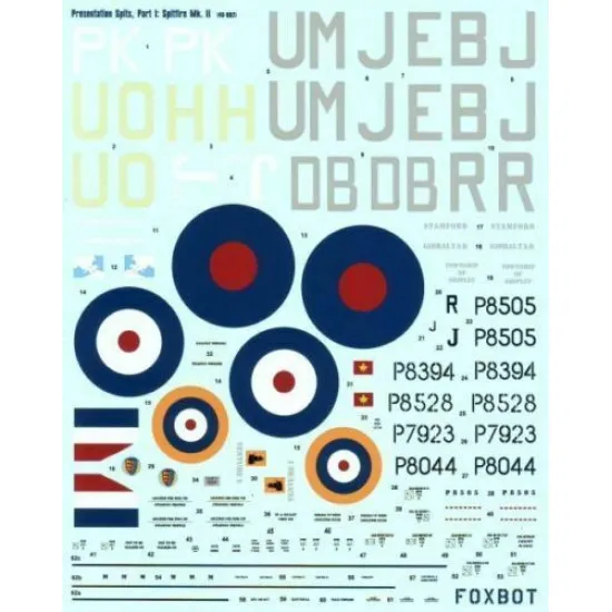 Foxbot 48-002 -1/48 British Supermarine Spitfire MK II Presentation Spits Part 1