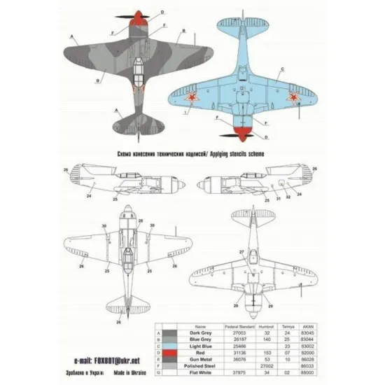 Foxbot 48-005-1/48 Decal for Soviet Fighter Lavochkin LA-7 Aces Victory Falkon
