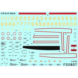 Us Stock Foxbot 48-010 - 1/48 Decals For Stencils For Douglas A-20b/C/G Boston Scale