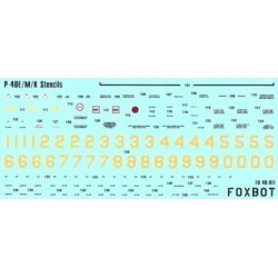 Foxbot 48-011 - 1/48 Decals for Stencils for Curtiss P-40E/M/K 1/48 Scale