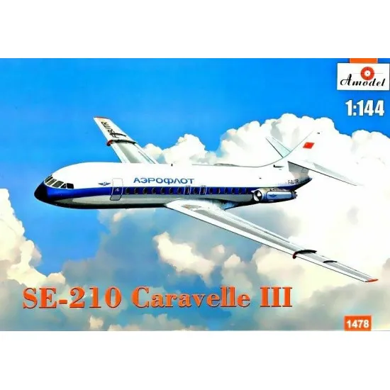 Amodel 1478 - 1/144 SE-210 Caravelle III Air France, scale plastic model kit