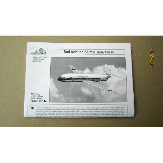 Amodel 1478 - 1/144 SE-210 Caravelle III Air France, scale plastic model kit