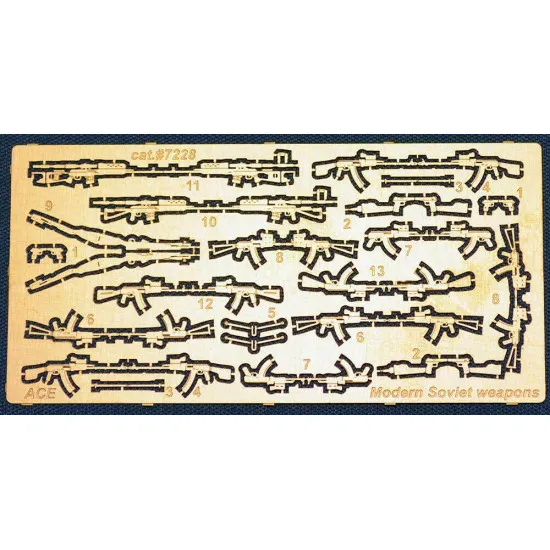 Modern Soviet/Russian hand weapons (AK-47, AKSU, AK-74, AKM, APS, RPK, SVD) 1/72 ACE PE7228
