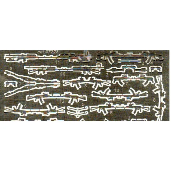 Modern Soviet/Russian hand weapons (AK-47, AKSU, AK-74, AKM, APS, RPK, SVD) 1/72 ACE PE7228 Modern Soviet/Russian hand weapons (AK-47, AKSU, AK-74, AKM, APS, RPK, SVD) 1/72 ACE PE7228