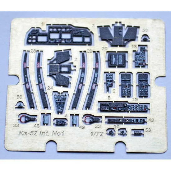 Ka-52 interior (regular fret +prepainted fret + color desk on film + 2 masks for Zvezda kit) 1/72 ACE PE7267