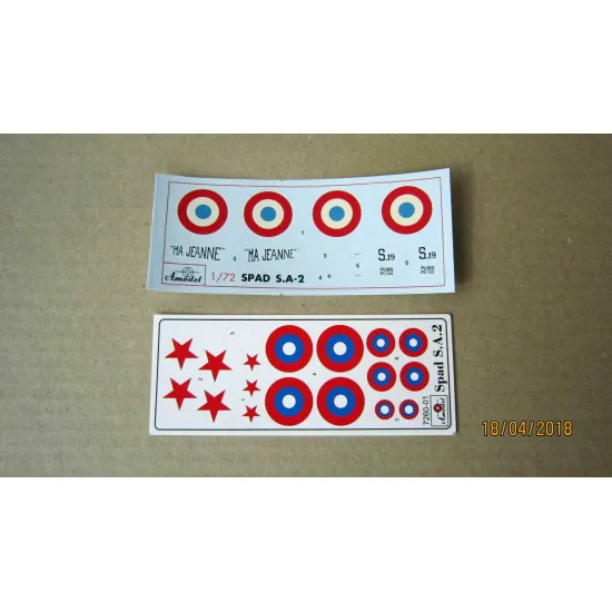 Amodel 7260-01 - 1/72 - SPAD S.A.2 French fighter, WWI, scale plastic model kit