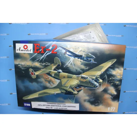 Amodel 72109 - 1/72 Soviet long-range bomber Er-2, scale plastic model kit
