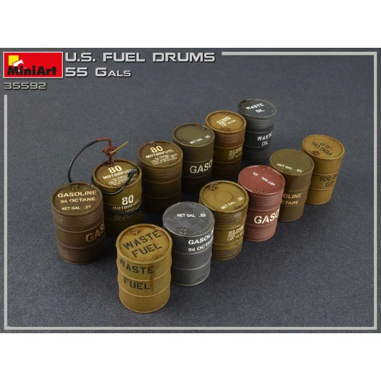 U.S Fuel Drums 55 Gals 1/35 Miniart 35592