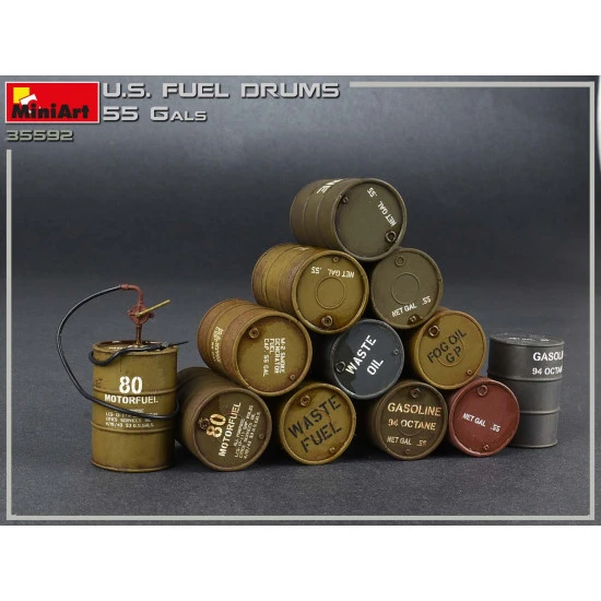 U.S Fuel Drums 55 Gals 1/35 Miniart 35592