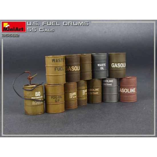 U.S Fuel Drums 55 Gals 1/35 Miniart 35592