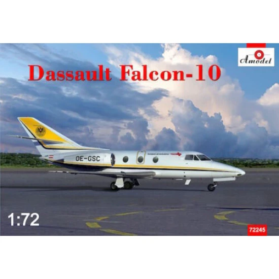 Amodel 72245 - 1/72 Building Airplane Aircraft Dassault Falcon-10, model kit