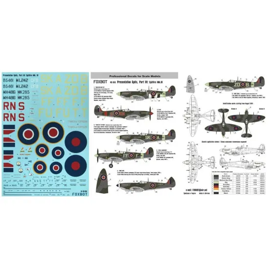 Foxbot 48-016 - 1/48 British Fighter MK. IX Presentation Spits Part 3 Scale