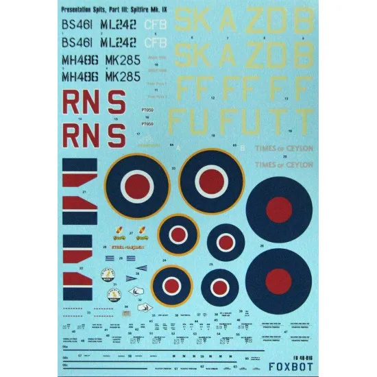 Foxbot 48-016 - 1/48 British Fighter MK. IX Presentation Spits Part 3 Scale