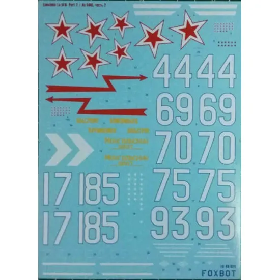 Foxbot 48-024 - 1/48 Decals for Soviet Fighter Lavochkin LA-5FN Part 2 Scale