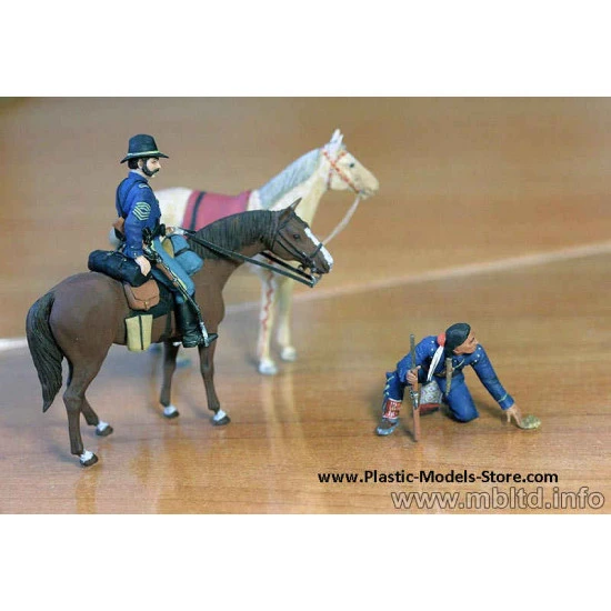 U.S. Civil War Series Yankee Scout and Tracker 2 horses 2 figures 1/35 Master Box 3549