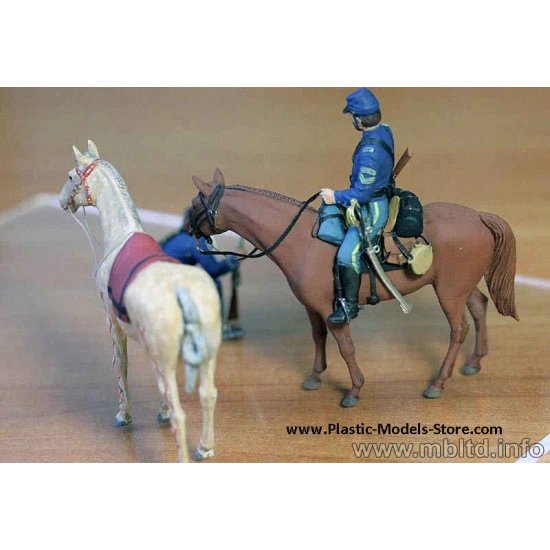 U.S. Civil War Series Yankee Scout and Tracker 2 horses 2 figures 1/35 Master Box 3549