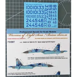 Us Stock Foxbot 48-025 - 1/48 Decals Numbers For Sukhoi Su-27s, Ukrainian Air Forces