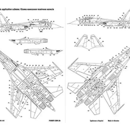 Us Stock Foxbot 48-025 - 1/48 Decals Numbers For Sukhoi Su-27s, Ukrainian Air Forces