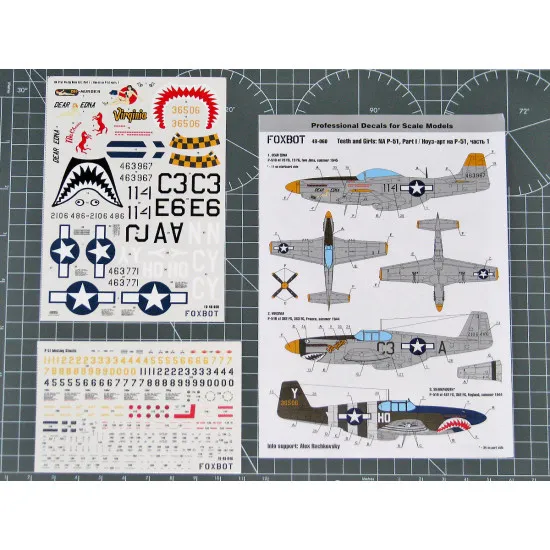 Foxbot 48-060 - 1/48 North American P-51 Mustang Nose art, Part 1 Decals scale Foxbot 48-060 - 1/48 North American P-51 Mustang Nose art, Part 1 Decals scale