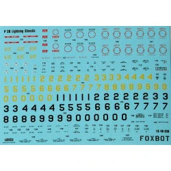 Foxbot 48-030 - 1/48 Decals for Stenchils for P-38 Lightning Scale Accessories