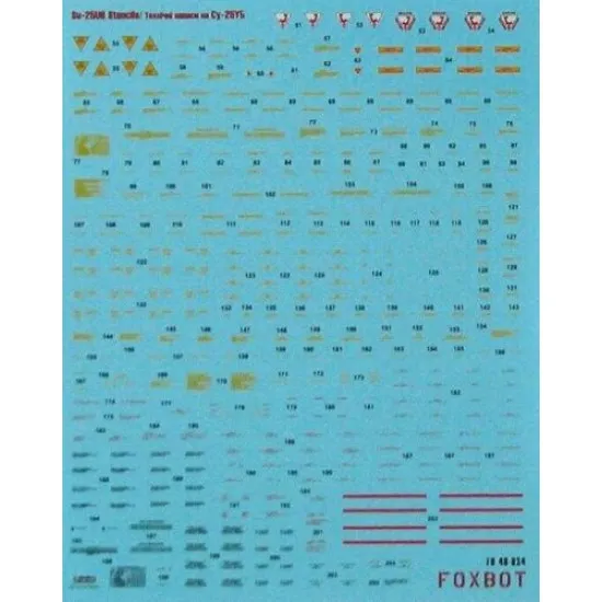 Foxbot 48-034 - 1/48 Decals for Stencils for SU-25UB Accessories for military