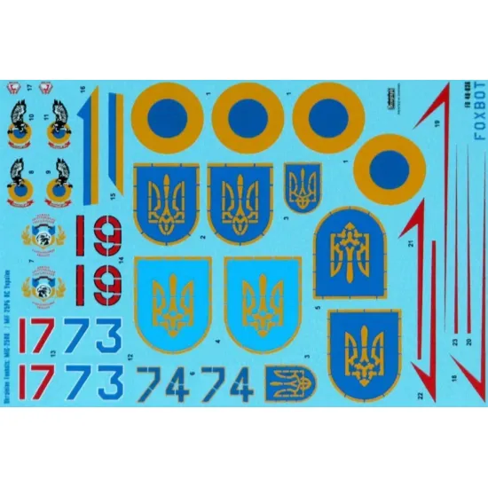 Us Stock Foxbot 48-036 - 1/48 Decals For Ukrainian Foxbats Mig-25rb Accessories Scale