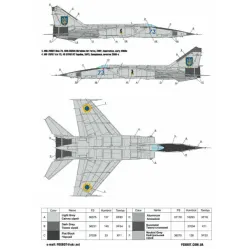 Us Stock Foxbot 48-036 - 1/48 Decals For Ukrainian Foxbats Mig-25rb Accessories Scale