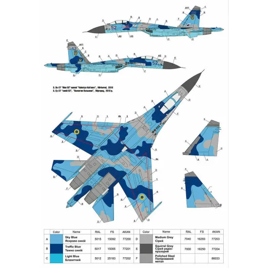 Foxbot 48-037 - 1/48 Decals for Sukhoi SU-27 with Name Accessories for Military