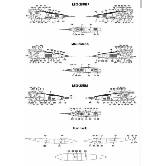 Foxbot 48-038 - 1/48 Decals for Stencils for MIG-25 Accessories for Military