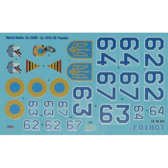 Foxbot 48-041T - 1/48 Digital Rooks SU-25UB Ukrainian Air Forces and Stencils