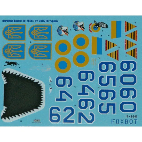 Foxbot 48-042 - 1/48 Decals for Ukrainian Rooks SU-25UB Accessories for Military