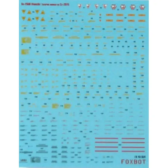 Foxbot 48-042T - 1/48 Decals for Ukrainian Rooks SU-25UB and Stencils Scale