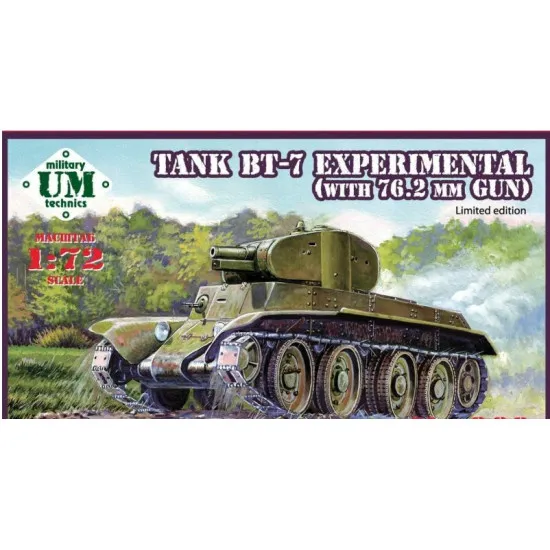 BT-7 WW2 Soviet experimental tank (with 76.2mm gun) 1/72 UMT 668