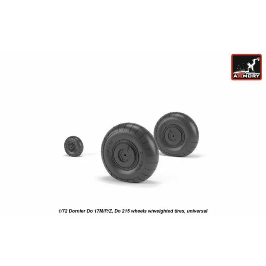 Dornier Do 17M/P/Z, Do 215 wheels w/weighted tires 1/72 Armory AW72205