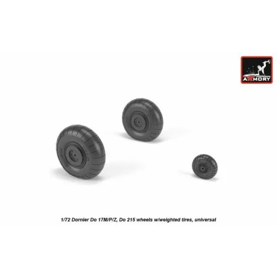 Dornier Do 17M/P/Z, Do 215 wheels w/weighted tires 1/72 Armory AW72205