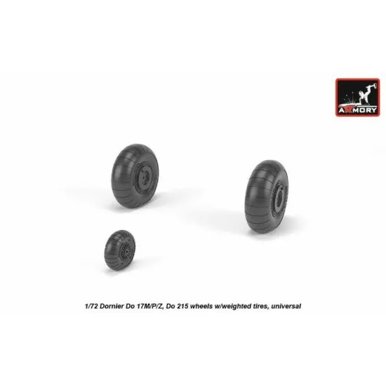 Dornier Do 17M/P/Z, Do 215 wheels w/weighted tires 1/72 Armory AW72205