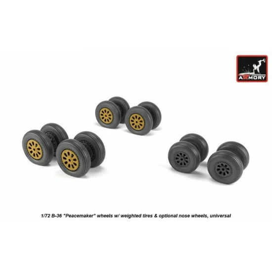 B-36 Peacemaker wheels w/ weighted tires & optional nose wheels 172 Armory AW72327