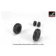 JAS-39 Gripen wheels w/ weighted tires, late 1/72 Armory AW72504
