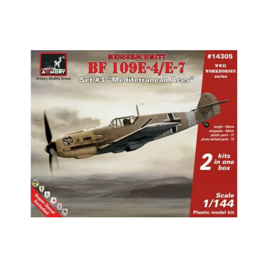 Messerschmitt Bf 109E Mediterranean TO Aces 1/144 Armory AR14305 Messerschmitt Bf 109E Mediterranean TO Aces 1/144 Armory AR14305