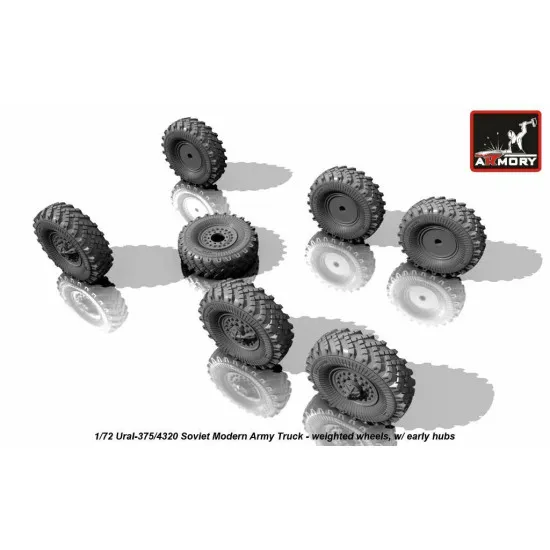 Ural-375/4320 weighted wheels w/ early hubs 1/72 Armory AC7321a
