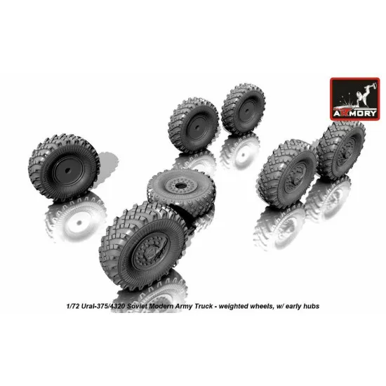 Ural-375/4320 weighted wheels w/ early hubs 1/72 Armory AC7321a